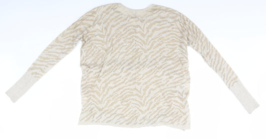 Womens UK Size S H&M Beige Basic T-Shirt