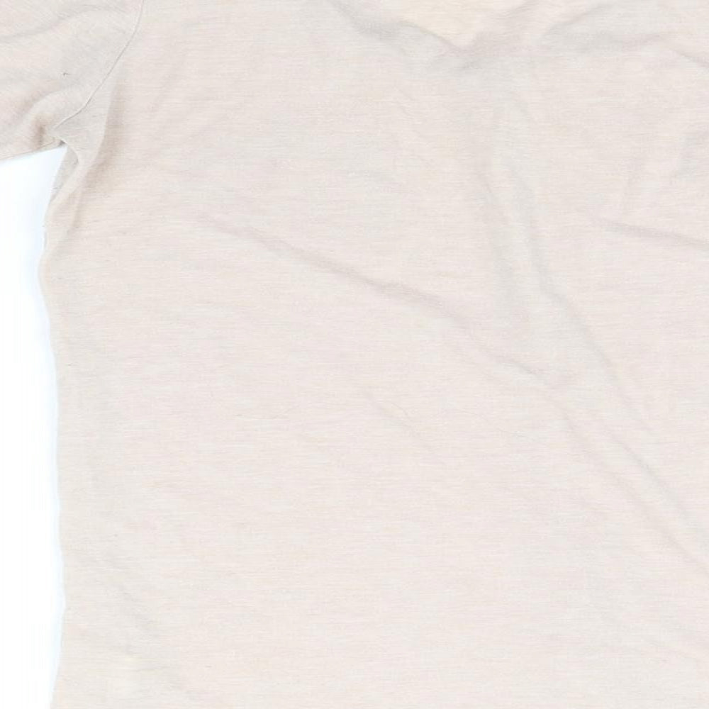 Womens UK Size 10 Atmosphere Beige Basic T-Shirt