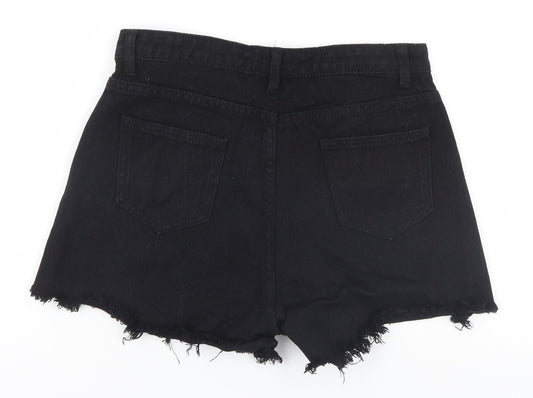 SheIn Womens Black Cut-Off Shorts Size S