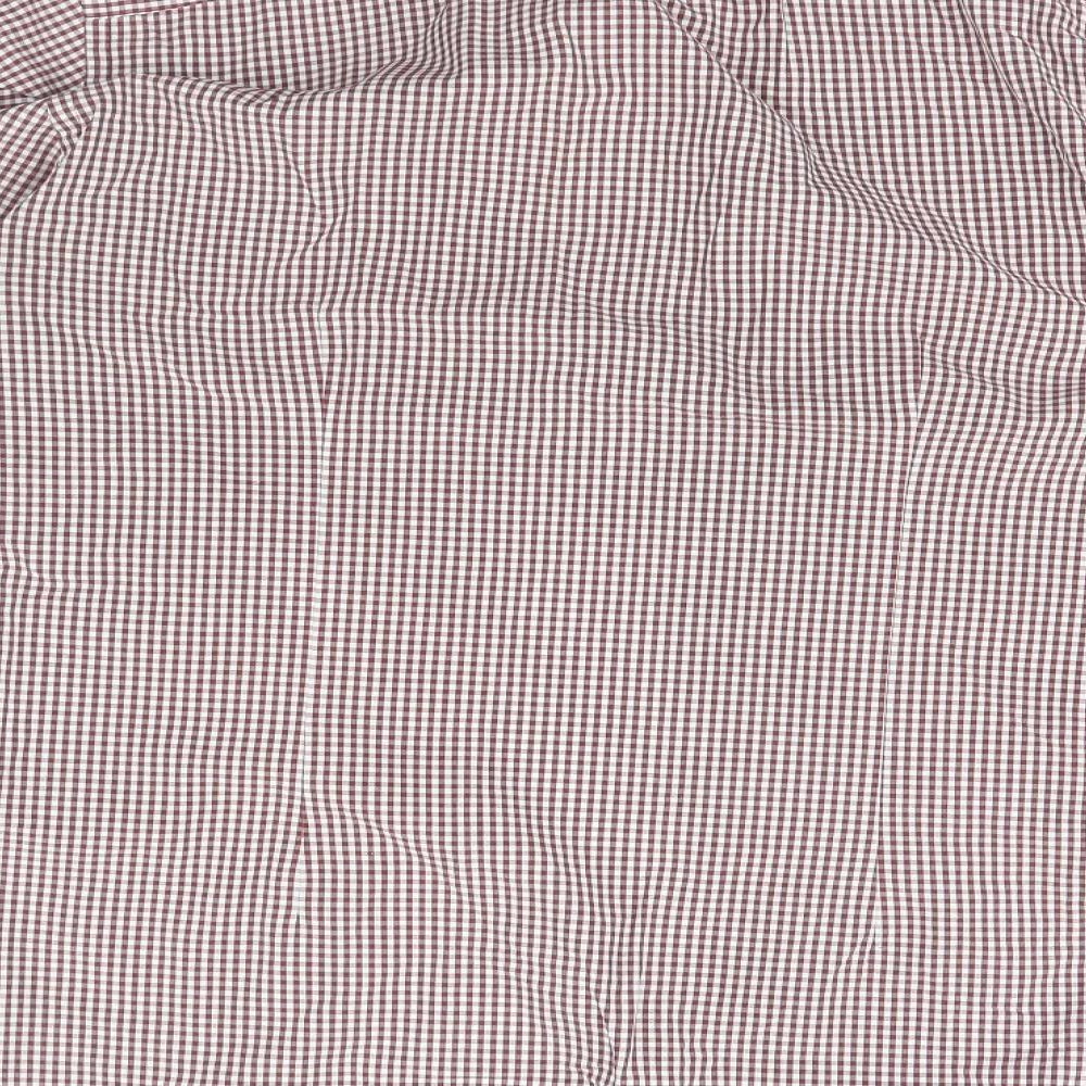 Zara Mens White Check Button-Up Size L