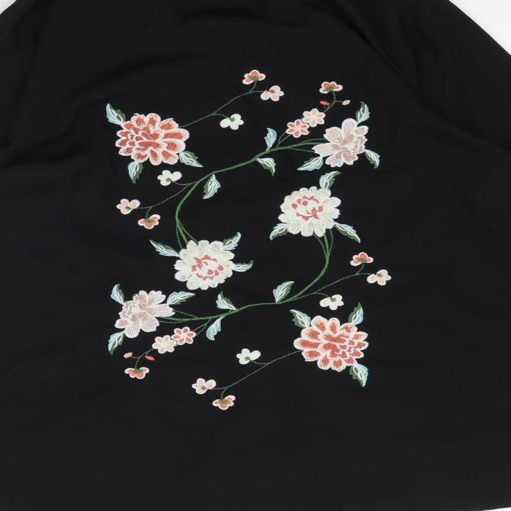 Boohoo Womens Black Basic Button-Up Size 16