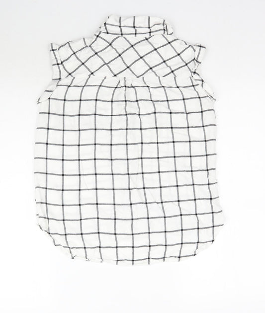 Womens UK Size 8 Matalan White Basic Button-Up