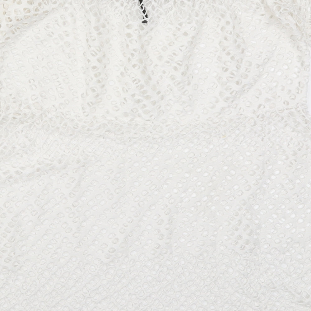 Boohoo Womens White Basic Blouse Size L - Cut Out