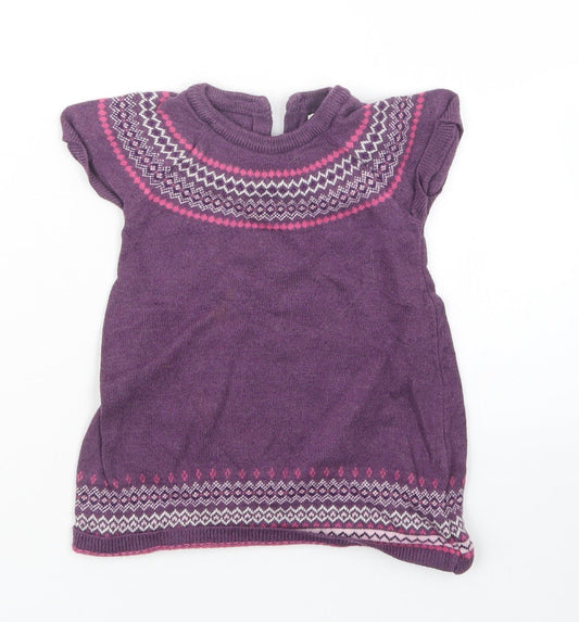 H&M Girls Pink Knit Pullover Jumper Size 9-12 Months