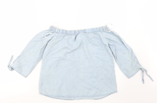 Only Womens Blue Basic Blouse Size 6