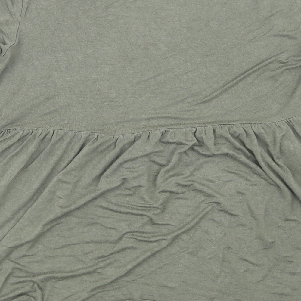 Boohoo Womens Green Basic T-Shirt Size 8