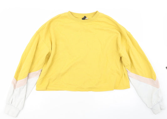 Womens UK Size S Divided by H&M Yellow Pullover Jumper