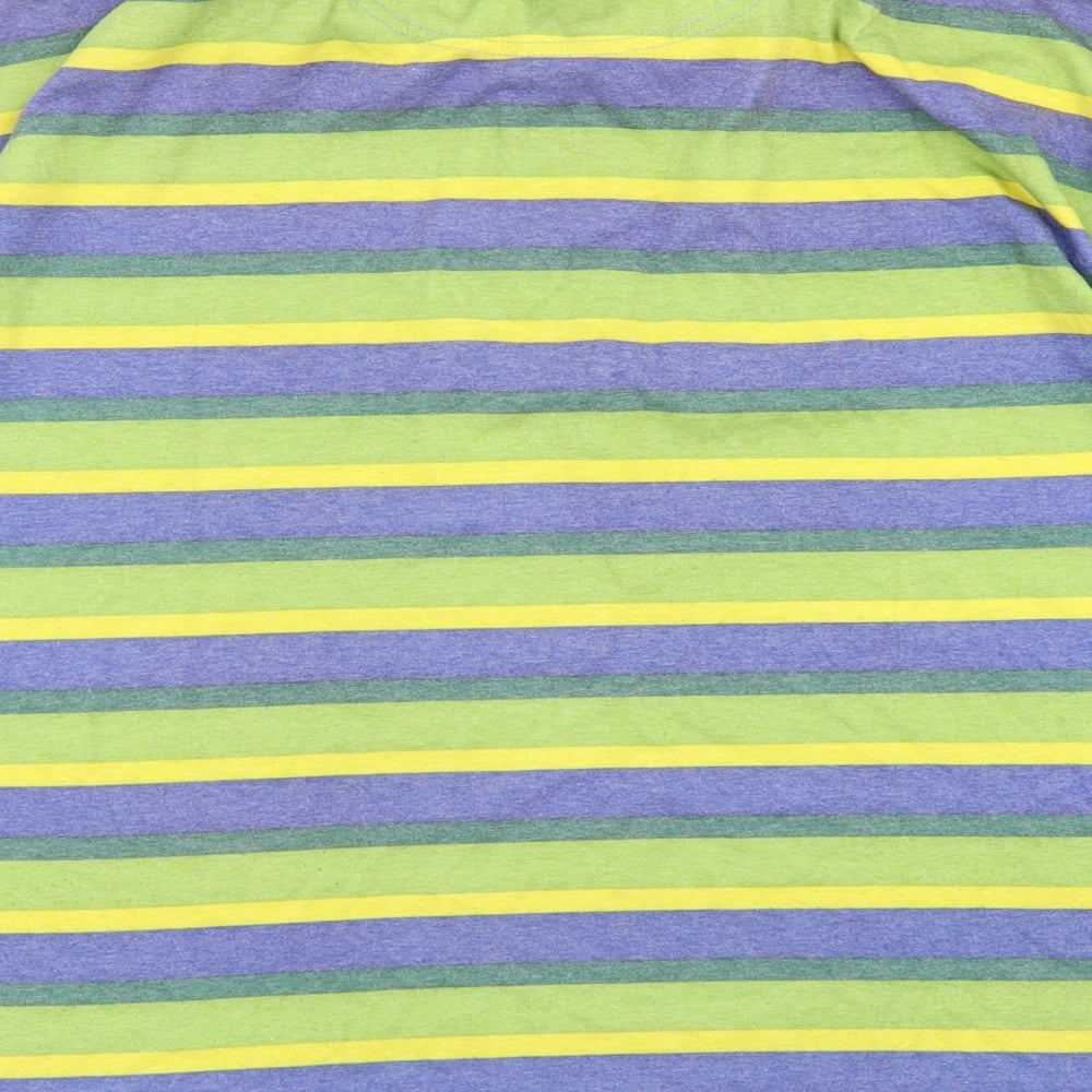 River Mountain Mens Green Striped Polo Size M