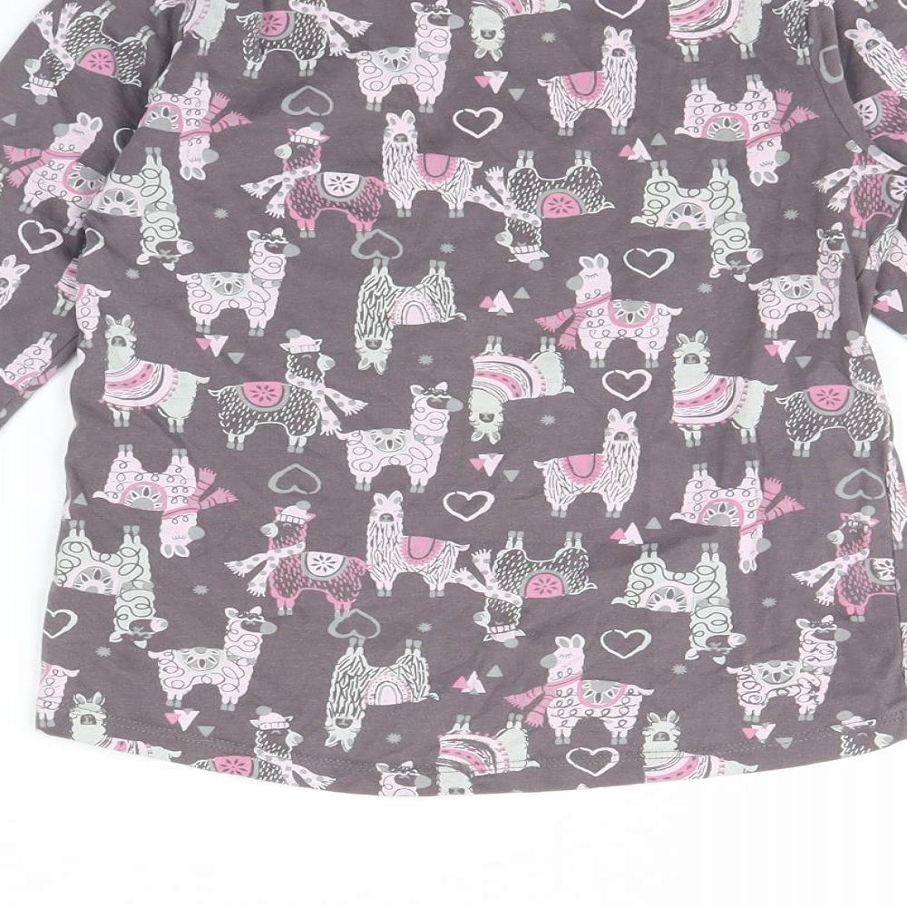 F&F Girls Brown Animal Print Basic T-Shirt Size 5 Years
