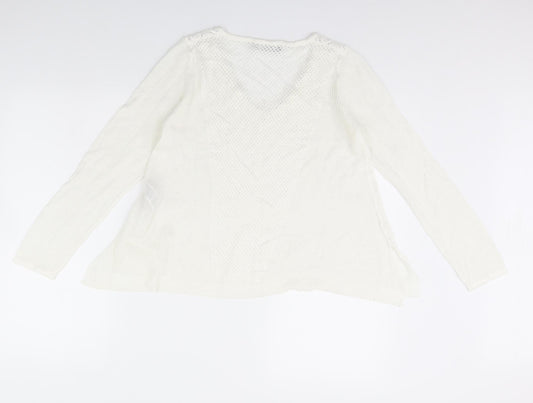 Womens UK Size 10 M&S White Pullover Jumper