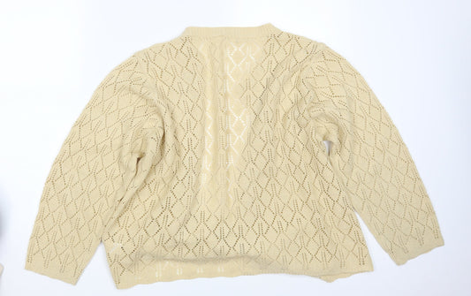 Womens UK Size L BM Beige Cardigan Jumper