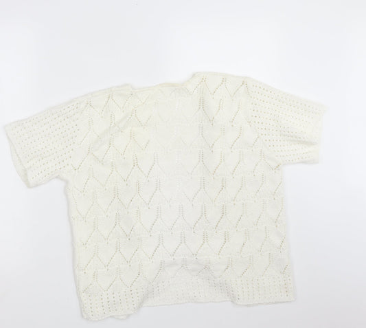 Womens UK Size M Preworn Ivory Cardigan Jumper