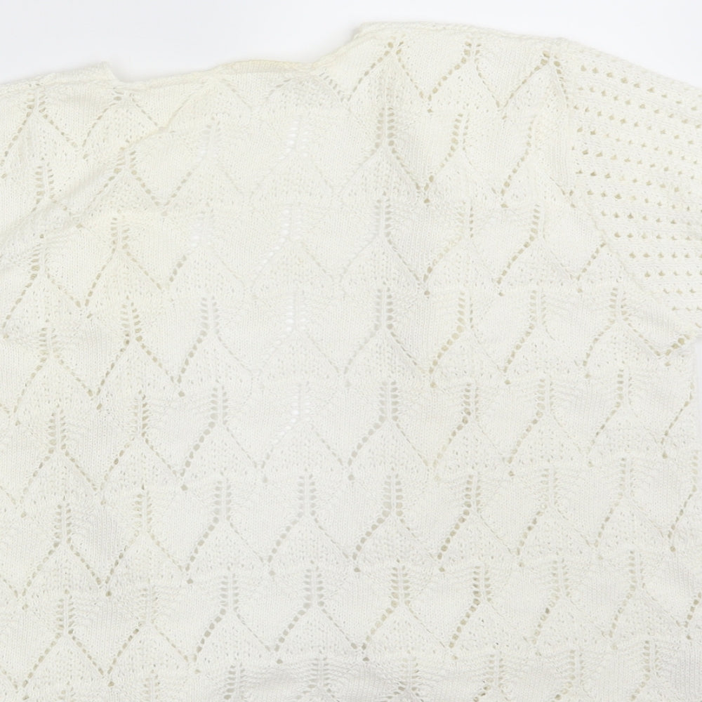 Womens UK Size M Preworn Ivory Cardigan Jumper