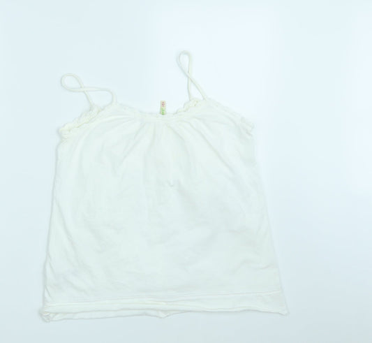 Denim Co. Womens White Basic Tank Size 14