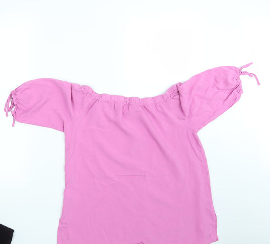 George Womens Pink Basic Blouse Size 14