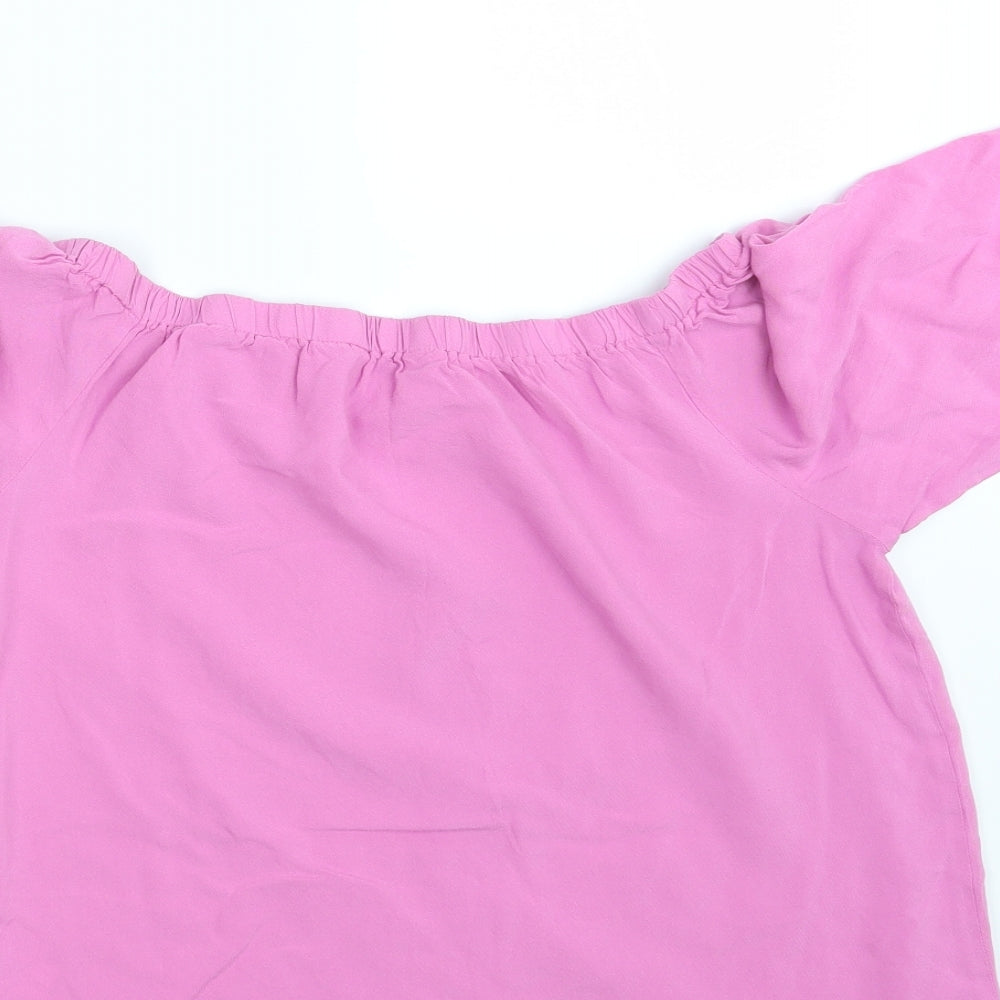 George Womens Pink Basic Blouse Size 14
