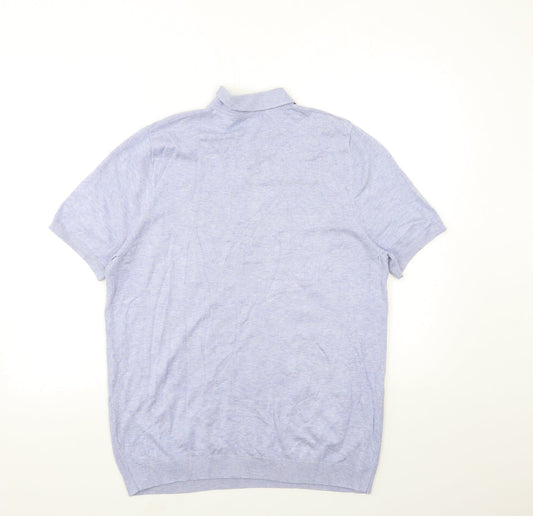 New Look Mens Blue Knit Pullover Jumper Size L