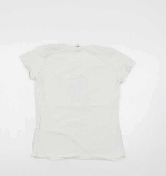 Womens UK Size M Fruit of the Loom White Basic T-Shirt