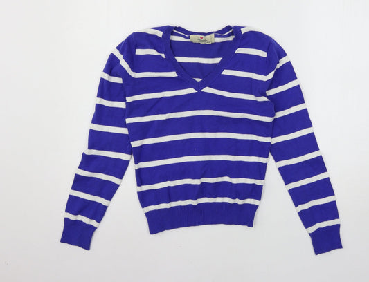 Additional front view of Atmosphere women’s blue knit jumper, size UK 12