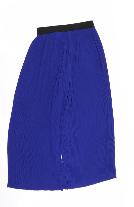Womens UK Size 4 Zara Regular Fit Blue Trousers