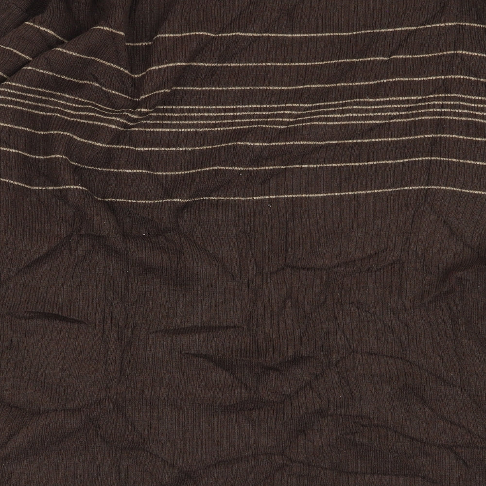 john fields Mens Brown Striped Pullover Jumper Size XL