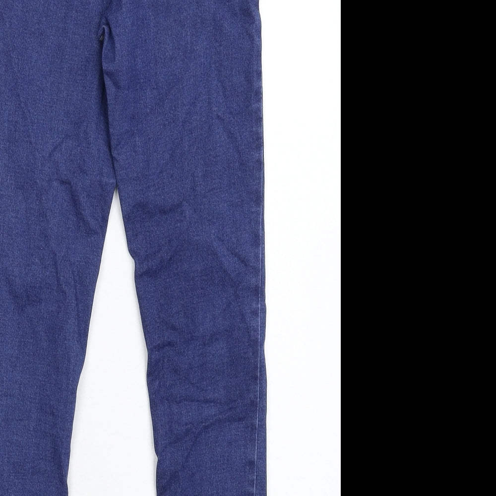 Brand and care label for Denim & Co. women’s blue denim jegging jeans, size UK 8, 26-inch leg