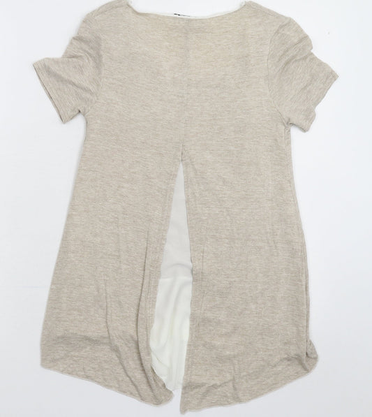 Womens UK Size 8 Quiz Grey Basic T-Shirt