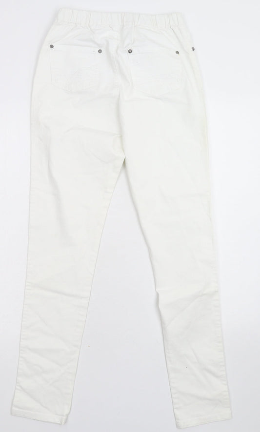 Denim & Co. Womens White Denim Jegging Jeans Size 10 L30 in