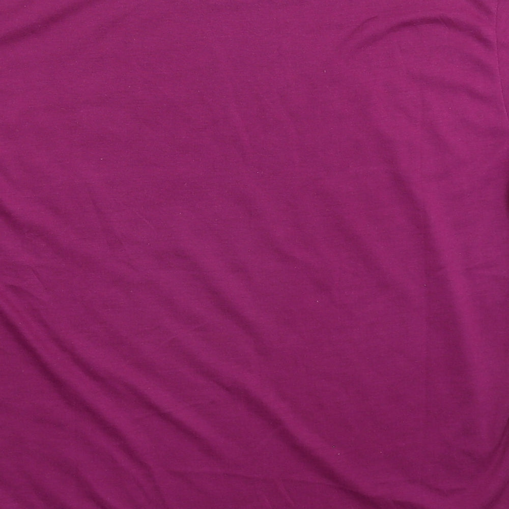Womens UK Size S Fashion Purple Basic T-Shirt