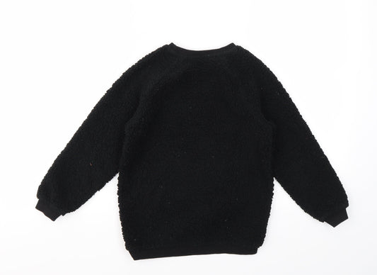 George Boys Black Geometric Pyjama Top Size 6-7 Years
