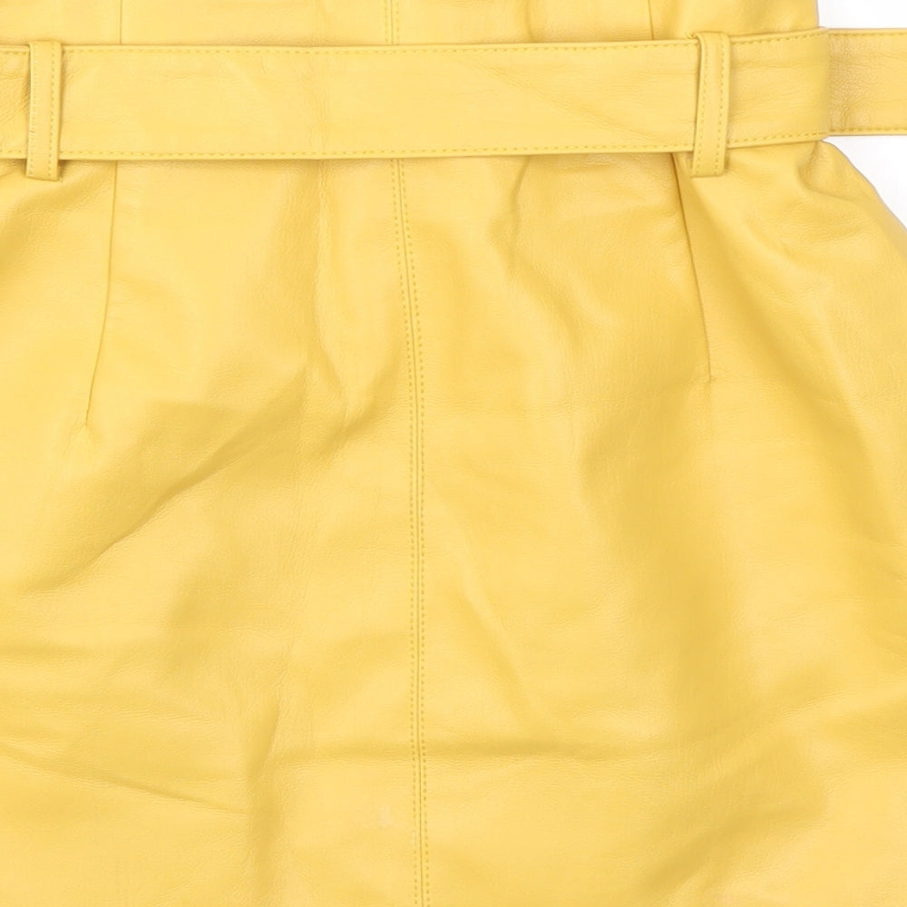 Brand and care label for Glamorous women’s white flare skirt, size UK 8