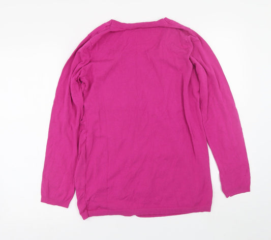 BHS Womens Pink Striped Pullover Jumper Size 14