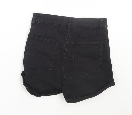 H&M Womens Black Denim Cut-Off Shorts Size 6