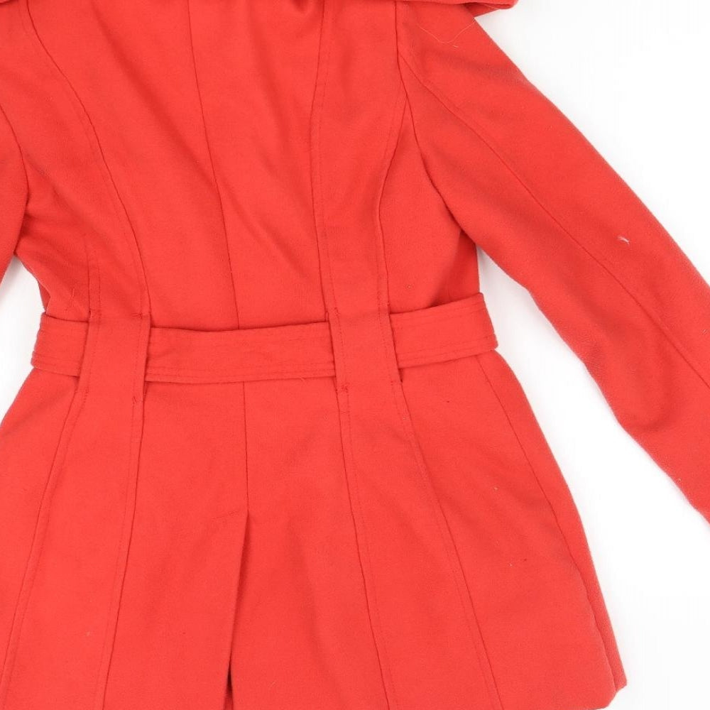 Womens UK Size 8 New Look Red Overcoat