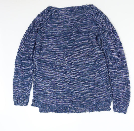 Womens UK Size M Papaya Blue Pullover Jumper
