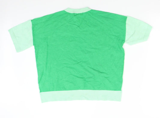 Womens UK Size 14 M&S Green Pullover Jumper