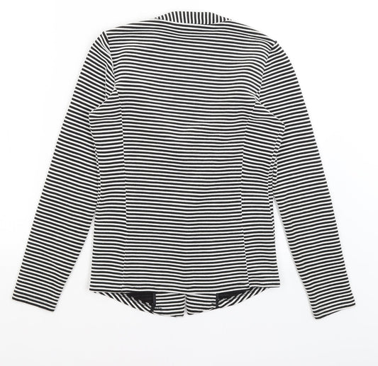 Papaya Womens Black Striped Jacket Blazer Size 8