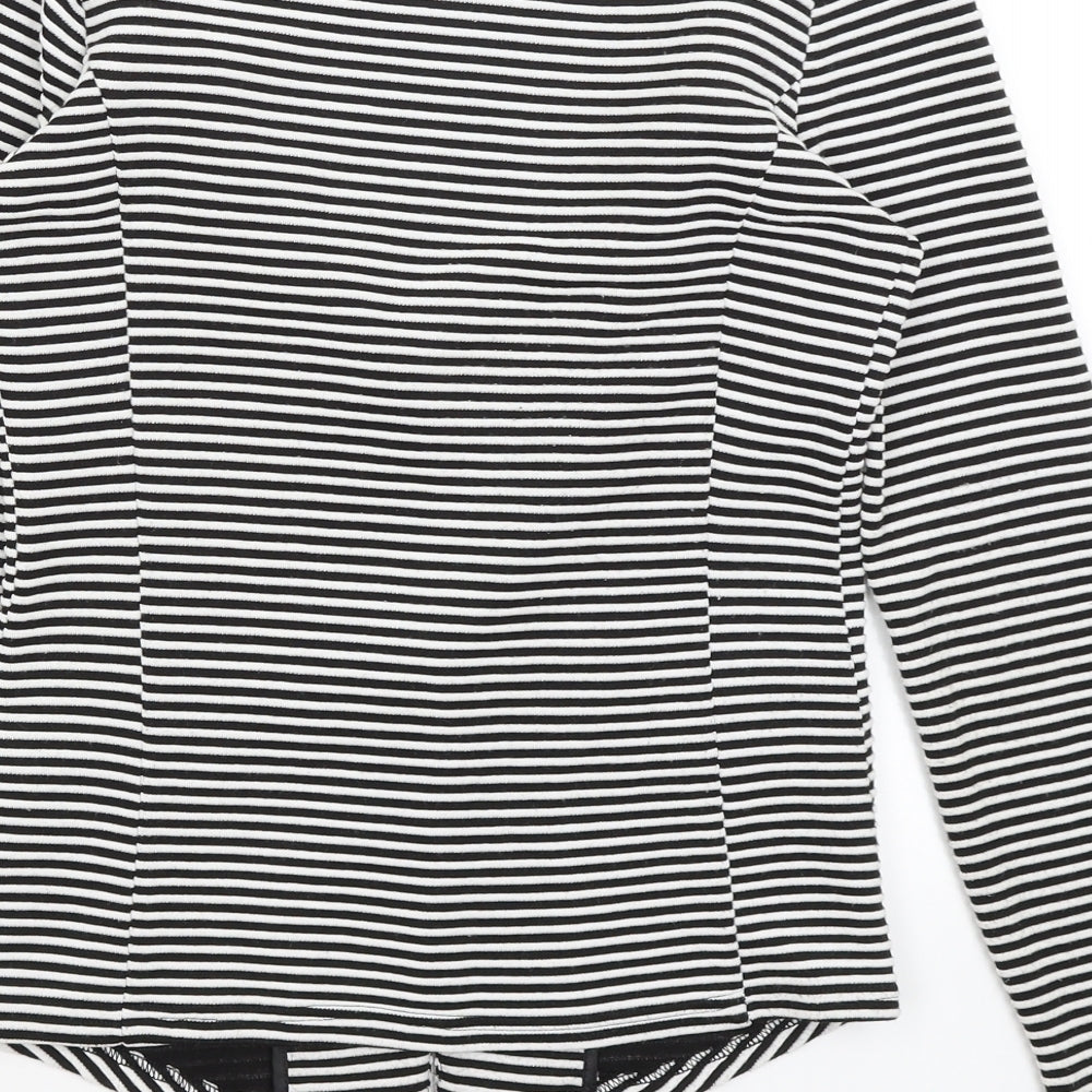 Papaya Womens Black Striped Jacket Blazer Size 8