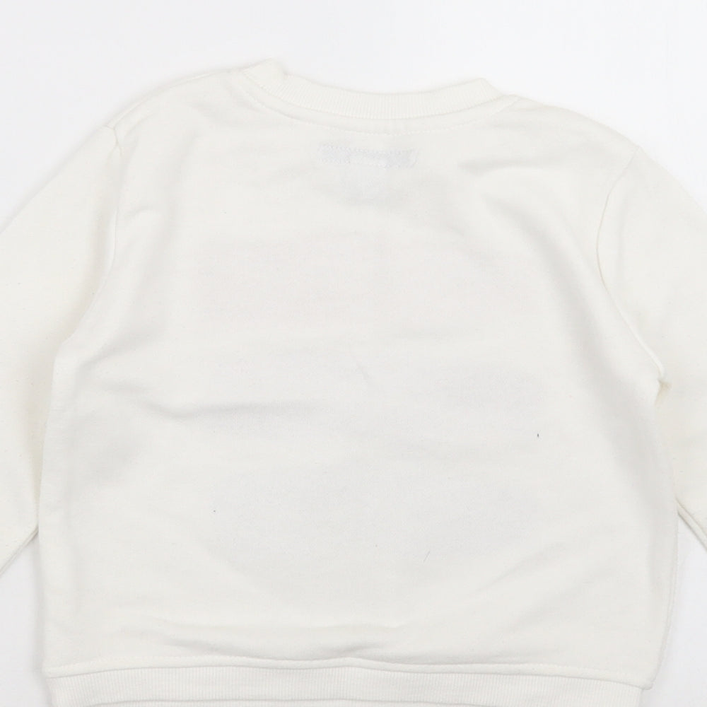 Primark Girls Ivory Pullover Sweatshirt Size 6-7 Years - love laugh sparkle