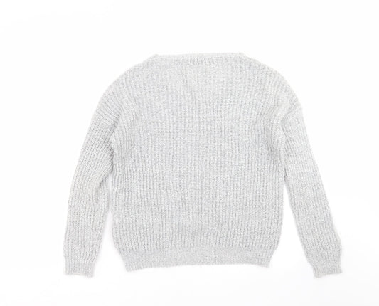 Womens UK Size S Jaqueline de Yong Grey Pullover Jumper