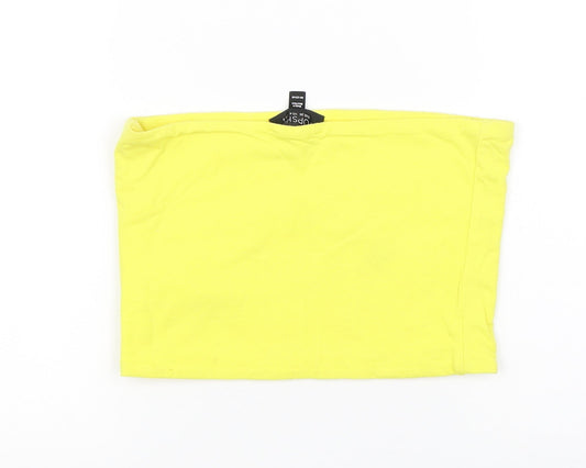 Womens UK Size 8 Topshop Yellow Basic Tank