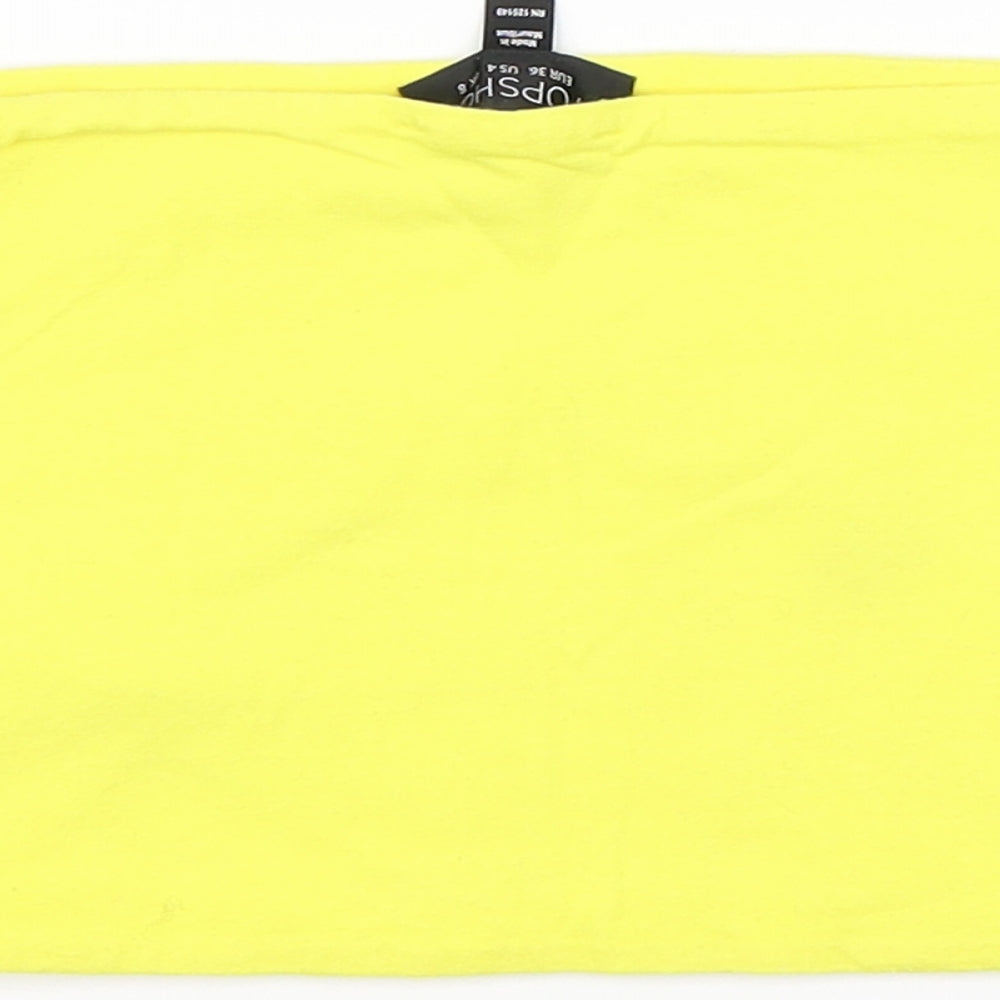 Womens UK Size 8 Topshop Yellow Basic Tank