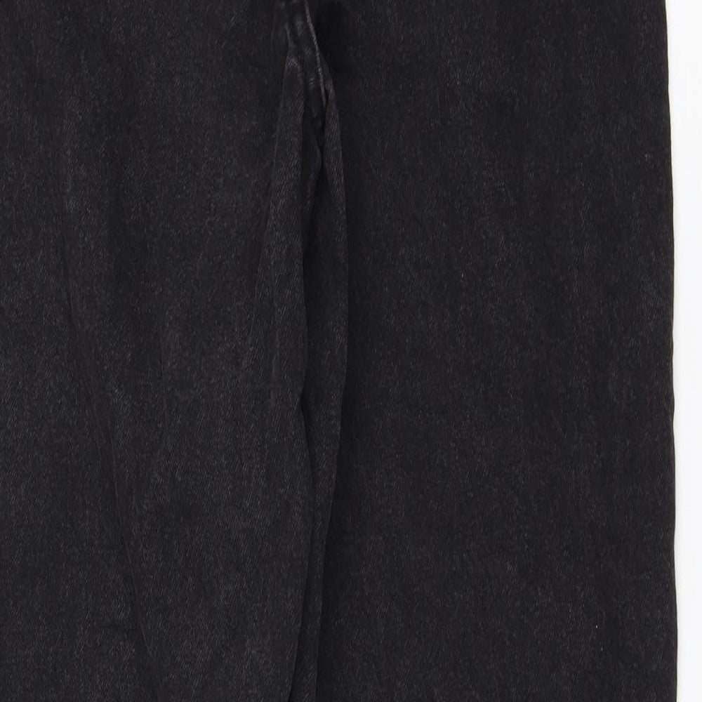 Womens UK Size 12 Denim Regular Fit Straight Black Jeans