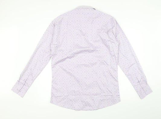 Back view of 7sq men’s purple button-up, size XL