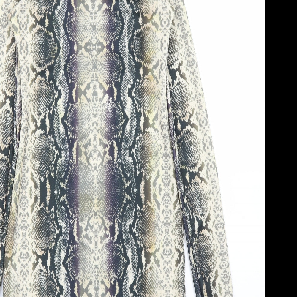 Quiz Womens Green Animal Print Sheath Size 6 - Snake print