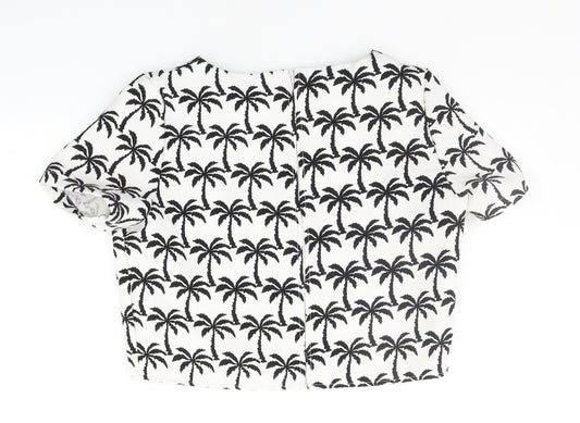 QED London Womens Silver Geometric Basic Blouse Size M - tress