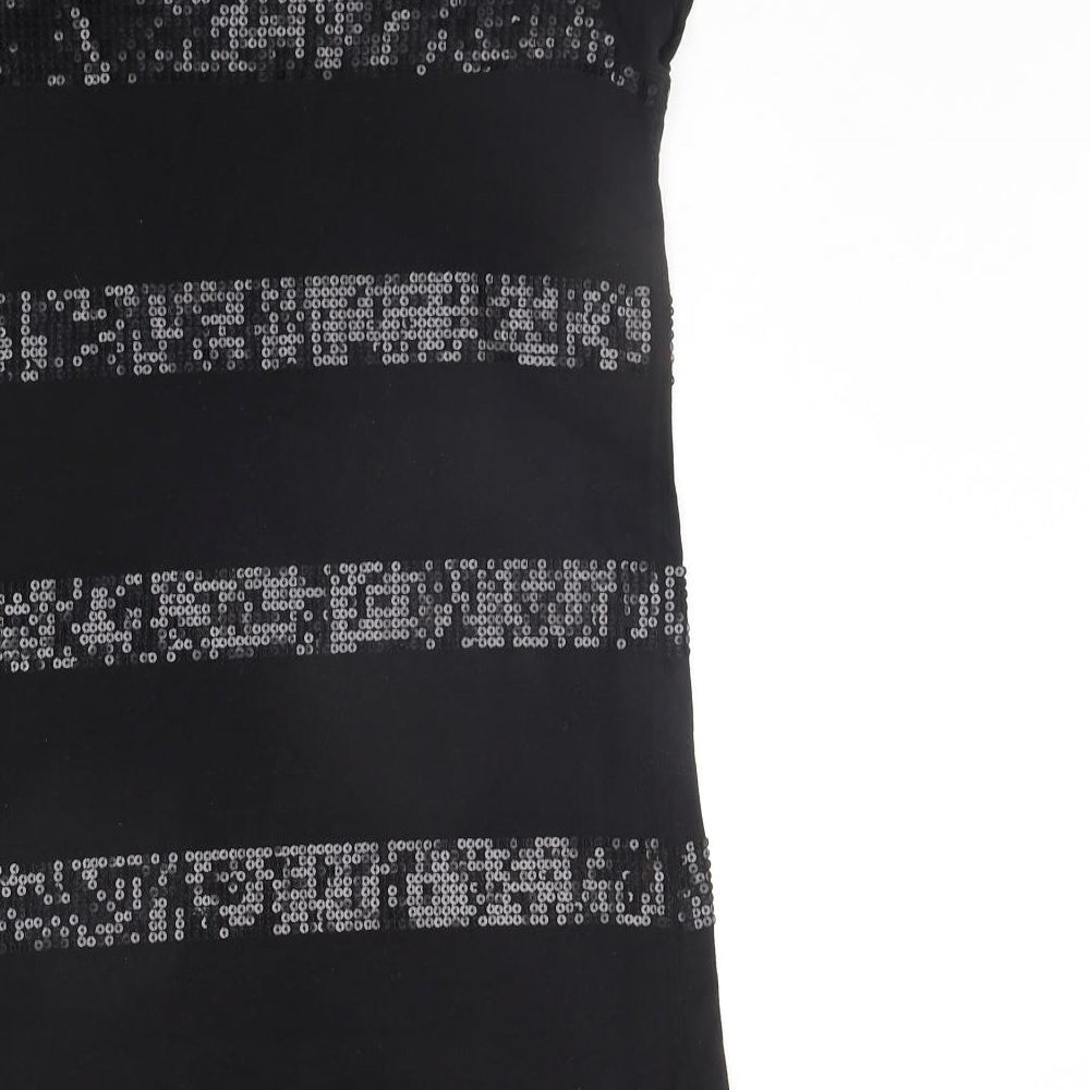 H&M Womens Black A-Line Size S - SEQUIN