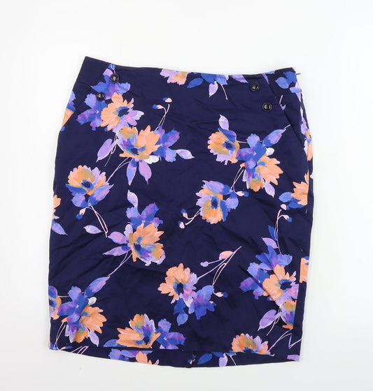 The Limited Womens Blue Floral Bandage Skirt Size 10