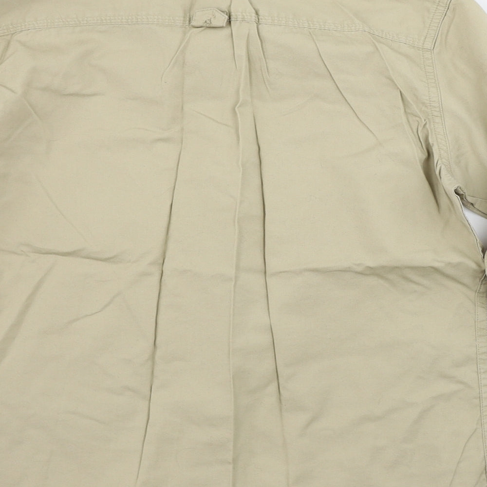 Russell Collection Mens Beige Button-Up Size S