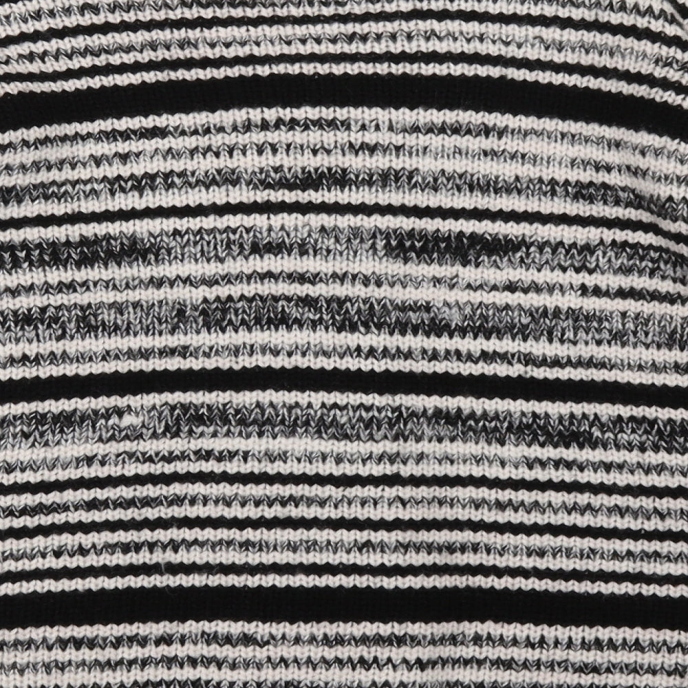 Brand and care label for arista women’s grey geometric cardigan jumper, size UK 14